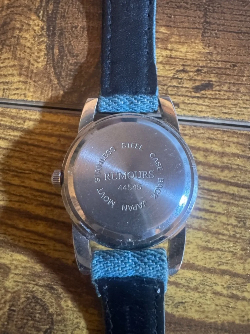 Rumours Denim Star Watch Blue Dial Japan Movt Quartz Y2K Embroidered Strap‎